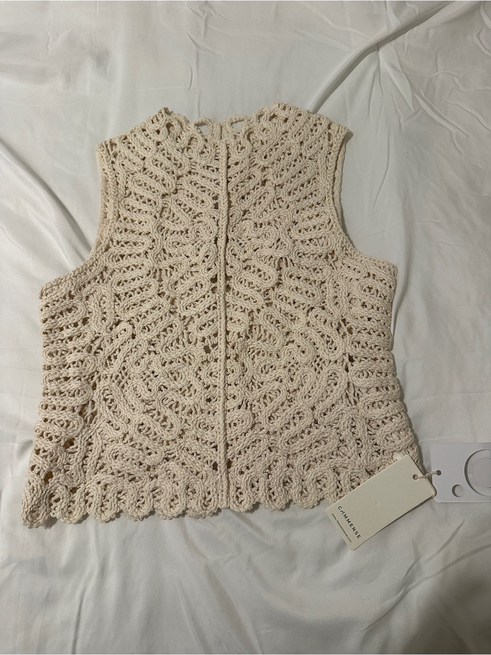 Commense Ivory Crochet Knit Camisole Top